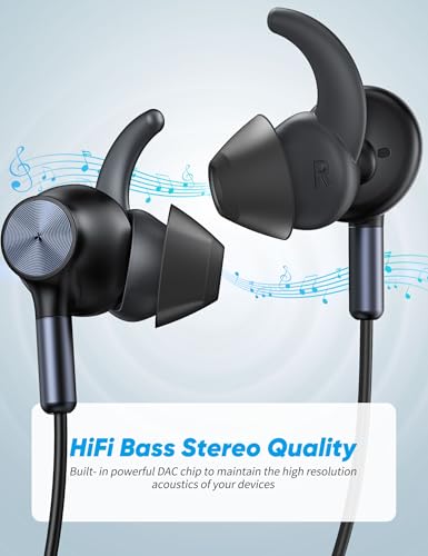 TOPAUX Kabelgebundene USB-C-Kopfhörer, Geräuschunterdrückung, In-Ear-Kopfhörer mit Mikrofon für iPhone 16e, 16 Pro, Max, 15 Plus, Typ C, kabelgebunden, Gaming-Headset für iPad A16, 11, 10, Samsung S25 Bild 4