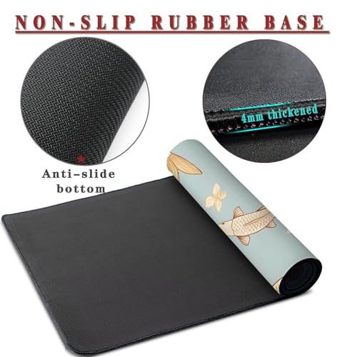 Mauspad XXL 1400x800x4mm Wasserdicht Schreibtischunterlage rutschfeste Speed Gaming Mousepad Fish (3) Groß Desk Mouse Mat Maus Pad, Schreibtisch Unterlage Deko für PC, MacBook, Laptop, Home Office Bild 3