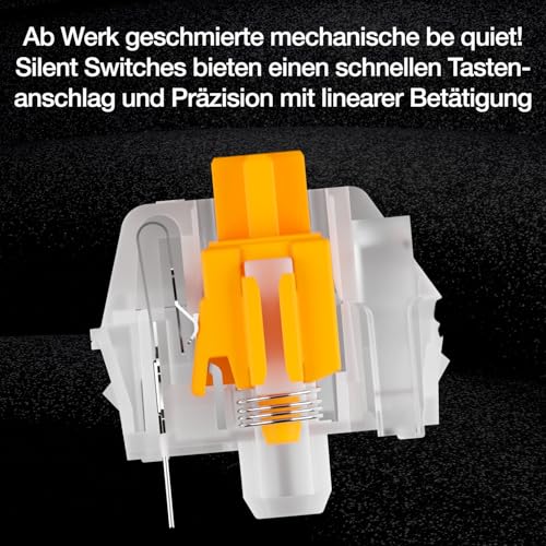 be quiet! Dark Mount Silent Linear DE ISO Tastatur, 8 Display-Tasten, Media Dock, hot-swap-fähiger Nummernblock, ab Werk geschmierte mechanische Tasten, 3 Schichten Dämmung, Double-Shot keycaps, ARGB Bild 4