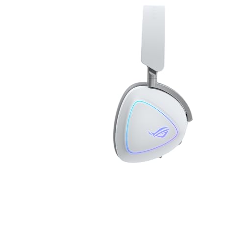 ASUS ROG Delta II White kabelloses RGB Gaming Headset (SpeedNova, Bluetooth, 2,4 GHz, 3,5-mm-Anschluss, 10 mm Super-Breitband-Boom-Mikrofon, DualFlow Audio, 110h Akkulaufzeit, Aura Sync, weiÃŸ) Bild 2