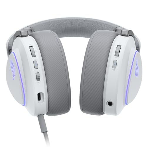 ASUS ROG Delta II White kabelloses RGB Gaming Headset (SpeedNova, Bluetooth, 2,4 GHz, 3,5-mm-Anschluss, 10 mm Super-Breitband-Boom-Mikrofon, DualFlow Audio, 110h Akkulaufzeit, Aura Sync, weiÃŸ) Bild 6