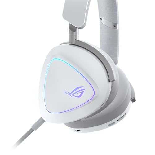 ASUS ROG Delta II White kabelloses RGB Gaming Headset (SpeedNova, Bluetooth, 2,4 GHz, 3,5-mm-Anschluss, 10 mm Super-Breitband-Boom-Mikrofon, DualFlow Audio, 110h Akkulaufzeit, Aura Sync, weiÃŸ) Bild 7