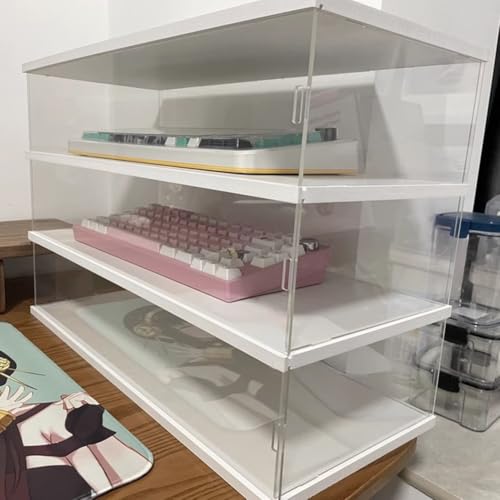 Acryl-Tastaturständer mit staubdichter Aufbewahrungsbox für Gaming-Tastatur und Maus, 6-stöckiger Display-Ständer für Büro, Zuhause und Schule Bild 3
