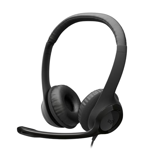 Logitech H390 kabelgebundenes Headset für PC/Notebook, Stereo-Kopfhörer mit Mikrofon mit Geräuschunterdrückung, Stereo, Bedienelemente am Kabel, Works with Chromebook – SCHWARZ Bild 1