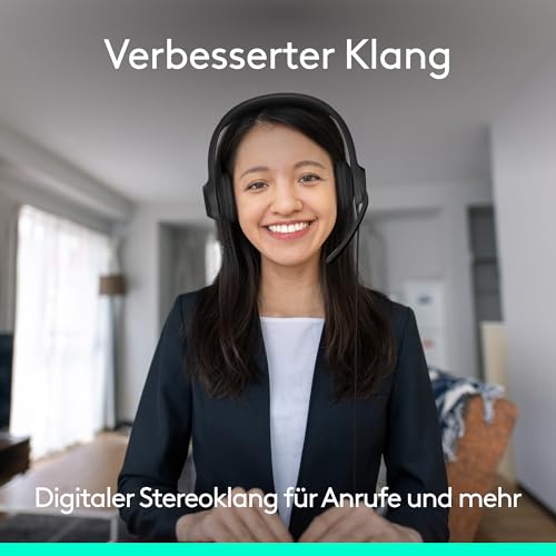Logitech H390 kabelgebundenes Headset für PC/Notebook, Stereo-Kopfhörer mit Mikrofon mit Geräuschunterdrückung, Stereo, Bedienelemente am Kabel, Works with Chromebook – SCHWARZ Bild 2