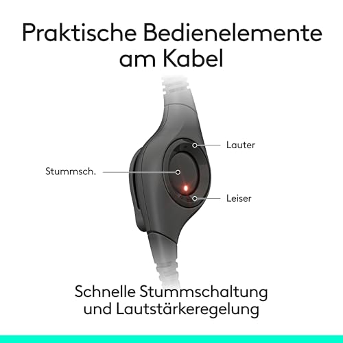 Logitech H390 kabelgebundenes Headset für PC/Notebook, Stereo-Kopfhörer mit Mikrofon mit Geräuschunterdrückung, Stereo, Bedienelemente am Kabel, Works with Chromebook – SCHWARZ Bild 4