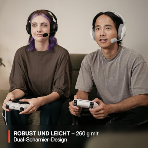 SteelSeries Arctis Nova 3P Wireless - PS5 Headset & PC Gaming Headset – App-Steuerung – 40 Std. Akku – Neodym-Magnet-Treiber – 2,4 GHz/Bluetooth – Abnehmbares Mikrofon – Für PS5, PC, Switch - Weiß Bild 5