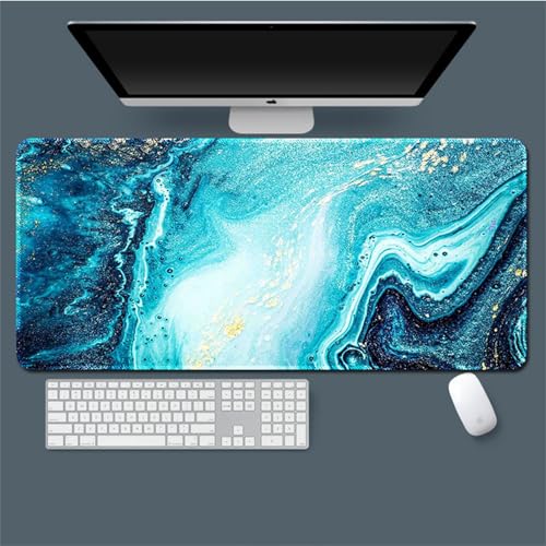 Surwin Gaming Mauspad Groß Multifunktionales Office Mousepad, Laptop Schreibunterlage, Mauspads mit Marmor Motiv, für kabellose Maus, Computerbüro (Türkis,300x600mm) Bild 1