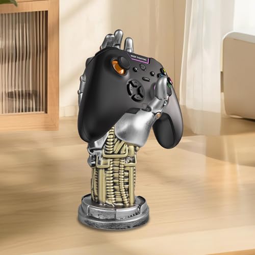 Cyberpunk Kopfhörerstände, Gaming Headset Halterung und Controller Ständer, Futuristisches Harzdesign in Metalloptik, Gamer Zubehör für Schreibtischorganisation Bild 7