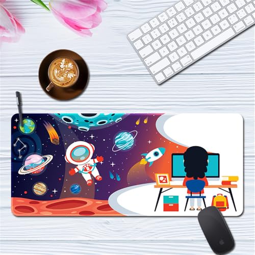 Surwin Gaming Mauspad Groß Multifunktionales Office Mousepad, Laptop Schreibunterlage, Mauspads mit Raumschiff Motiv, für kabellose Maus, Computerbüro (Traum,300x600mm) Bild 1