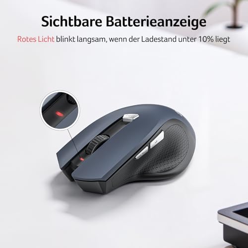 acer Maus Kabellos, 2.4GHz 1600 DPI Funkmaus, 3 Einstellbare DPI Wireless Mouse mit 6 Tasten, Batteriebetriebene Kabellose Maus für Laptop, PC und MacBook, Empfohlen für Rechtshänder Bild 6