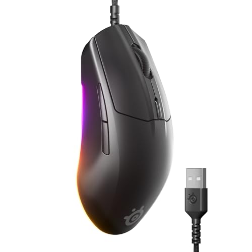 SteelSeries Rival 3 Gen 2 Gaming-Maus - 8.500 DPI TrueMove Core-Optiksensor - 60 Millionen Klicks garantiert - Niedrige Latenz - 77 g leicht - PTFE-Gleitfüße - RGB - Schwarz Bild 1