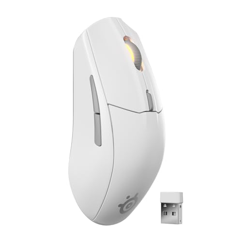 SteelSeries Rival 3 Wireless Gen 2 Gaming-Maus – 2,4 GHz und Bluetooth – 18.000 DPI TrueMove Air-Optiksensor – 60 Mio. Klicks garantiert – Ultraleicht – PTFE-Gleitfüße - Weiß Bild 1