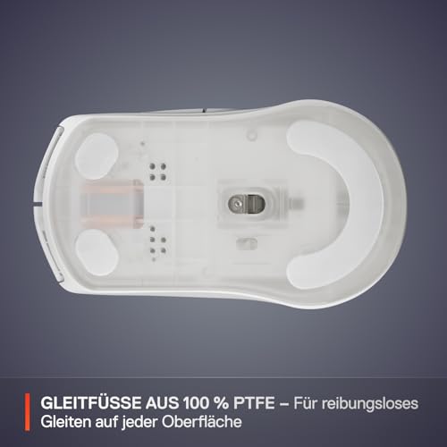 SteelSeries Rival 3 Wireless Gen 2 Gaming-Maus – 2,4 GHz und Bluetooth – 18.000 DPI TrueMove Air-Optiksensor – 60 Mio. Klicks garantiert – Ultraleicht – PTFE-Gleitfüße - Weiß Bild 6