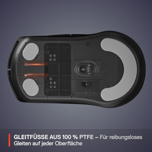 SteelSeries Rival 3 Wireless Gen 2 Gaming-Maus – 2,4 GHz und Bluetooth – 18.000 DPI TrueMove Air-Optiksensor – 60 Mio. Klicks garantiert – Ultraleicht – PTFE-Gleitfüße - Schwarz Bild 6