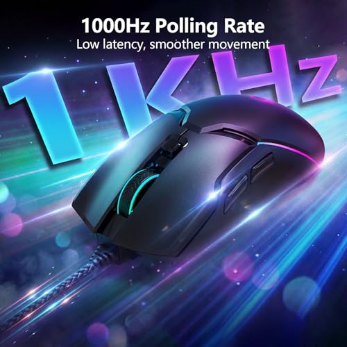 XT13 RGB-Gaming-Maus, alle Tasten sind bearbeitbar, 12 Hintergrundbeleuchtungsmodi, 8000 DPI, kabelgebundene optische Maus, Software unterstützt DIY-Tastenbindungstaste Bild 4