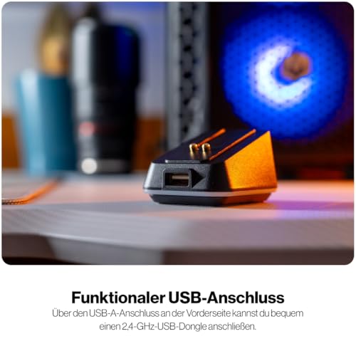 ENDORFY Maus Ladestation Mouse Dock Kompatibel LIV Wireless Gaming Maus, Magnetische Aufladung, RGB Lichter, USB für 2.4 GHz Dongle Bild 5