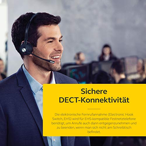 Jabra Engage 75 On-Ear Dect Stereo Kopfhörer - Skype for Business zertifiziert, mit Noise-Cancelling für Tischtelefone und Softphones - schwarz - EU-Version Bild 4