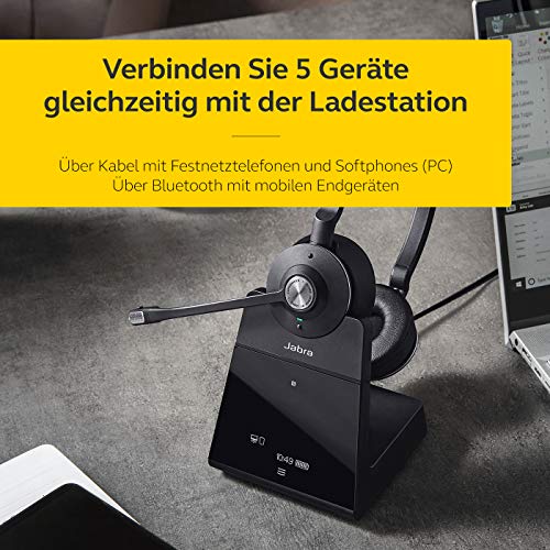 Jabra Engage 75 On-Ear Dect Stereo Kopfhörer - Skype for Business zertifiziert, mit Noise-Cancelling für Tischtelefone und Softphones - schwarz - EU-Version Bild 6