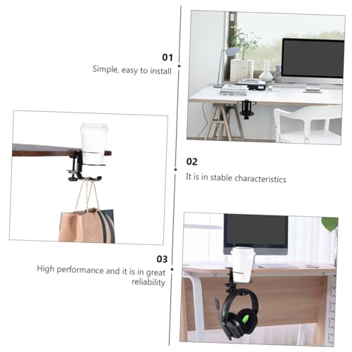 Cabilock Kopfhöreraufhänger Und Becherhalter Aus Aluminiumlegierung Stabiler Schreibtisch Organizer Für Gaming Headsets Und Getränke Bild 3