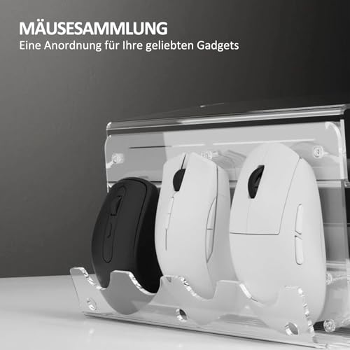 Tastatur Maus Halter 3 Ebenen – Vertikaler Aufbewahrungsständer für PS5/Xbox Controller & Zubehör – Gaming Organizer für Schreibtisch, Sammler & Gaming Zimmer,Transparent Bild 5