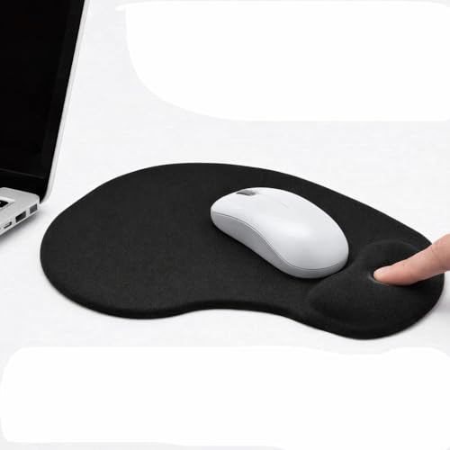 Mauspad mit Handgelenkstütze, ergonomisches Mauspad mit Gel-Handgelenkauflage, Gaming-Desktop-Mauspad für Computer, Laptop, Büro, Zuhause und Reisen (schwarz) Bild 1