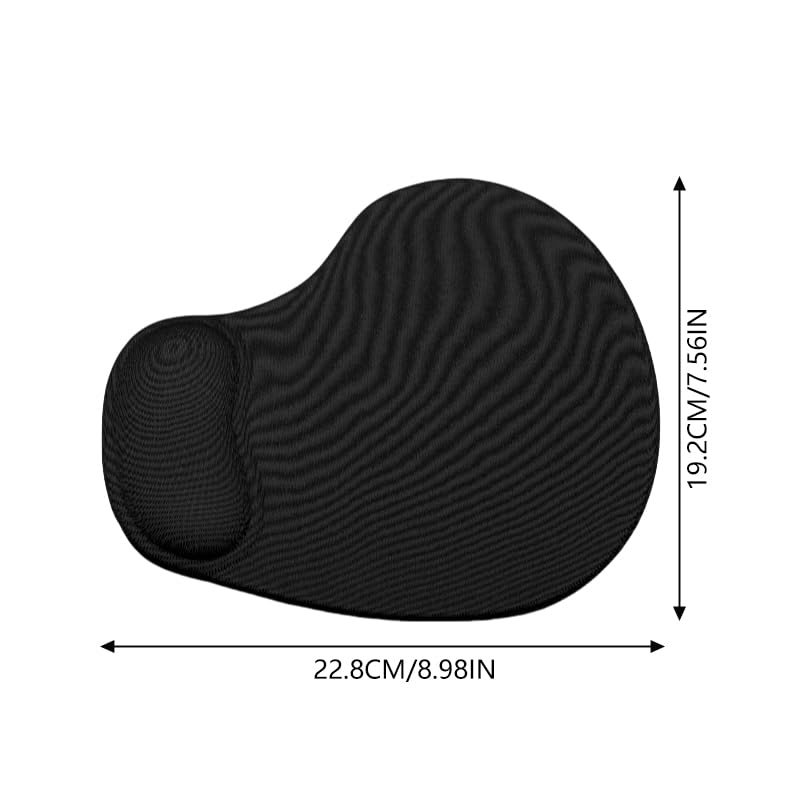 Mauspad mit Handgelenkstütze, ergonomisches Mauspad mit Gel-Handgelenkauflage, Gaming-Desktop-Mauspad für Computer, Laptop, Büro, Zuhause und Reisen (schwarz) Bild 2