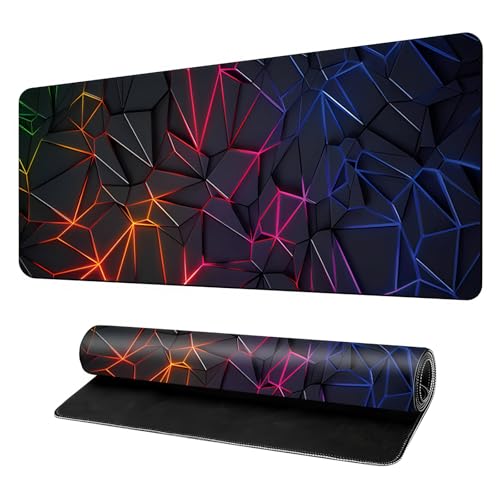 3D-Illusion, geometrisches großes Mauspad, 70 x 30 cm, mit geometrischem Design, multifunktionale Schreibtischunterlage für Büro und Gaming Bild 5