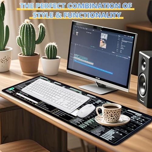 Mauspad mit Google Tabellen Mouse Pad for Google Sheets Shortcuts (Windows), Großes Mauspad mit Tastenkürzeln, Gaming-Unterlage für Maus & Tastatur, Hd-Druck, Verstärkte Nähte, Waschbar, Rutschfest Bild 5