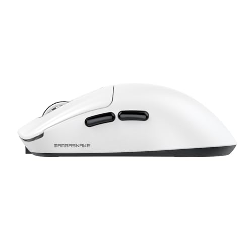 MAMBASNAKE M3 39g Superlight Mouse, PixArt PAW3395PRO Gaming Sensor, BT/2.4G Wireless/Wired Gaming Mouse, 6 Adjustable DPI up to 40000, 200 Hrs Battery, Office Mice for Win11/Xbox/PS/Mac (White) Bild 7