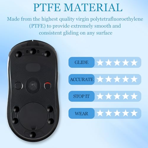 80 Stück Mouse Skates Set für Logitech G PRO Wireless, Ultra-Schnelle Mausfüße für Logitech G PRO Wireless, Mouse Dot Skate Set, Abgerundete Kanten,Perfekte Gleiteigenschaften für Gaming Büro, Schwarz Bild 5