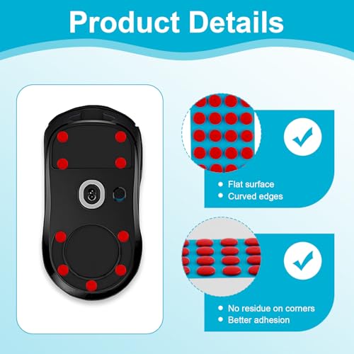 40 Stück Mouse Skates Set für Wallhack Pro, Superglide Performance auf Glas Mauspad, 0,6 mm dünne Skates für maximale Kontrolle und müheloses Gleiten, Mausfüße für Gaming und Büro Bild 3