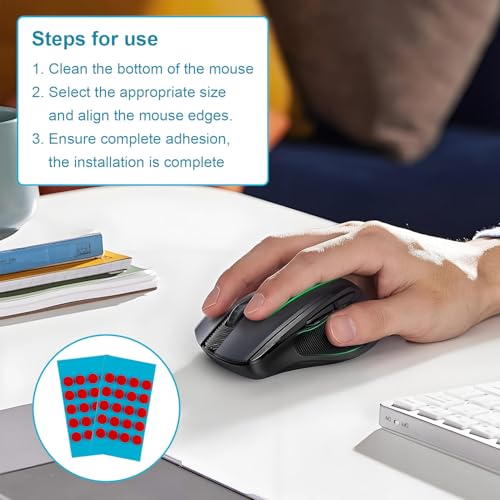 40 Stück Mouse Skates Set für Wallhack Pro, Superglide Performance auf Glas Mauspad, 0,6 mm dünne Skates für maximale Kontrolle und müheloses Gleiten, Mausfüße für Gaming und Büro Bild 5