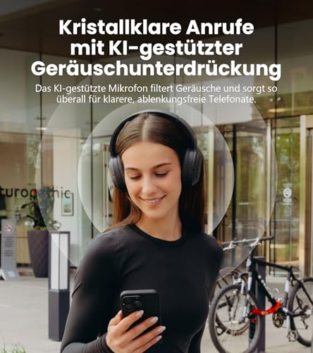 Edifier W820NB Plus Gen 2 Faltbarer Bluetooth V6.1 Over-Ear-Kopfhörer mit -49 dB Geräuschunterdrückung, kabellos und kabelgebunden, Hi-Res-Audio, 88 Stunden Spielzeit, räumlicher Klang (Dunkelgrau) Bild 6