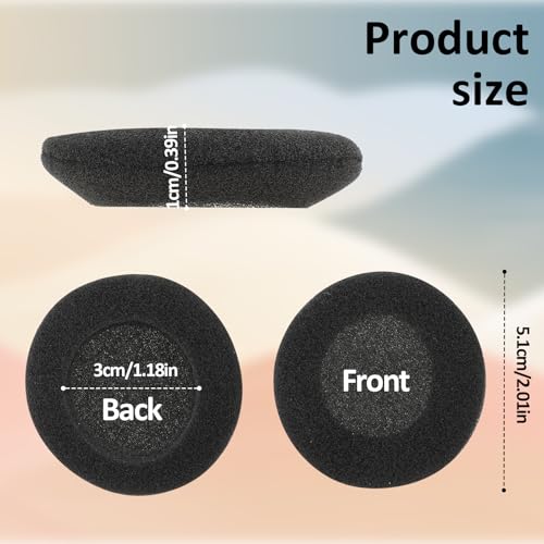 6 Stück Kopfhörer Ohrpolster Schaumstoff Polster 51mm Schwarz Earpads Ersatz Kopfhörer Ohrpolster Schaum Ohrkissen Schaumschwamm Kopfhörerpolster Earpads Audio Kopfhorer Bild 2