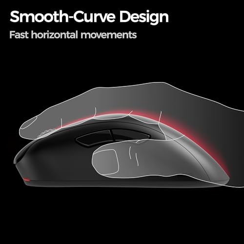 BenQ Zowie EC2-DW Kabellose 4K-Maus für E-Sport, Sportwissenschaft, optimierter 4K-Empfänger, 60 g, asymmetrisch, treiberlos, 3950 Sensor, 4K-Abrufrate Bild 3