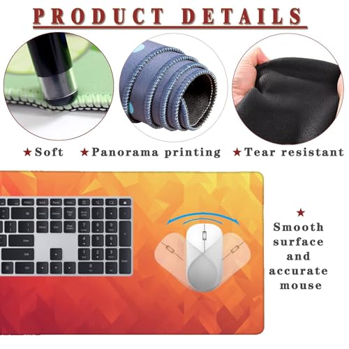 Mauspad XXL 1400x800x4mm Wasserdicht Schreibtischunterlage rutschfeste Speed Gaming Mousepad Geometric (8) Groß Desk Mouse Mat Maus Pad, Schreibtisch Unterlage Deko für PC, Laptop, Home Office Bild 4