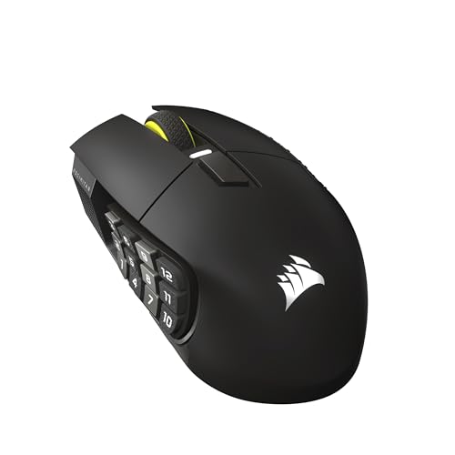 Corsair Scimitar Elite Wireless SE MMO Gaming Maus – 33.000 DPI, 16 Programmierbare Tasten, Einstellbarer Key Slider, Virtual Stream Deck, 1K Hyper-Polling - PC, PS5, PS4, Xbox, Mac – Gunmetal Bild 1