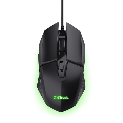 GXTrust 1109 Vylax Gaming Maus mit 6 Programmierbare Tasten, Mehrfarbige LED Beleuchtung, 200-6400 DPI, USB Kabel 150 cm, PC Maus mit Integrierte Software für Computer Laptop, Schwarz Bild 1