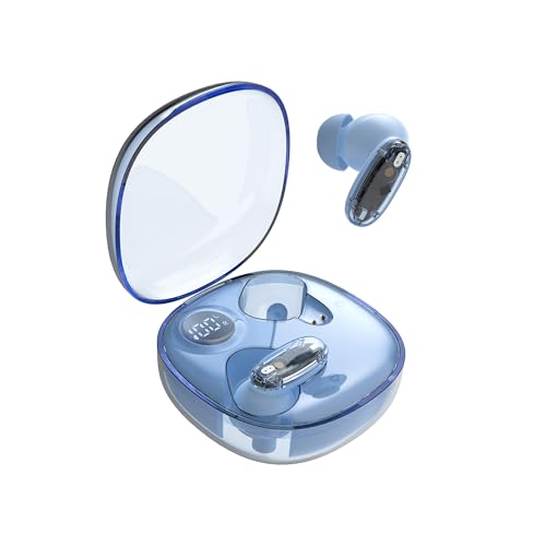 Mars Gaming MHIB2, Bluetooth 5.4 Kopfhörer, Immersiver Klang, Ergonomisches Halbtransparentes und Ultrakompaktes Design, 24 Stunden Wiedergabe, Kabellose Ohrhörer mit Etui und LED-Anzeige, Blau Bild 1