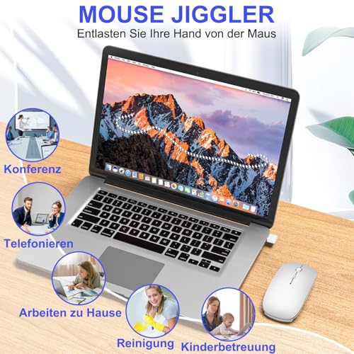 Mouse Wireless Bluetooth per MacBook Pro/Air/Mac/iPad/Laptop/Desktop/Mac/PC/Computer/telefono – Mouse da ufficio portatile sottile e silenzioso Con adattatore USB-C da 2,4 GHz Senza fili Bild 3
