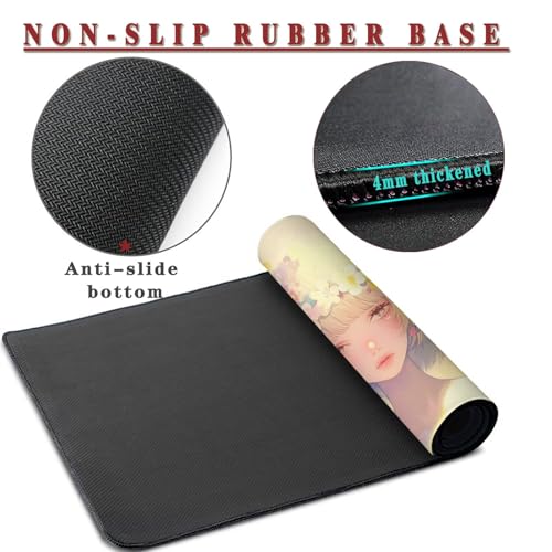 Mauspad XXL 1200x600x4mm Wasserdicht Schreibtischunterlage rutschfeste Speed Gaming Mousepad Girl Groß Desk Mouse Mat Maus Pad, Schreibtisch Unterlage Deko für PC, MacBook, Laptop, Home Office Bild 3