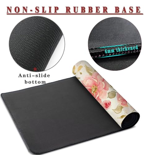 Mauspad XXL 1400x800x4mm Wasserdicht Schreibtischunterlage rutschfeste Speed Gaming Mousepad Golden (3) Groß Desk Mouse Mat Maus Pad, Schreibtisch Unterlage Deko für PC, MacBook, Laptop, Home Office Bild 3