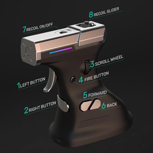 ErgoStrike7: Next-Gen FPS-Gaming-Maus mit Rückstoßfunktion (Schwarz) – FPS-Pistolengriffmaus, ergonomisches vertikales Design, kabellos/kabelgebunden über USB für PC-Spieler Bild 7