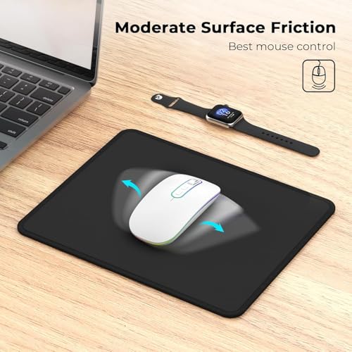 cimetech Mauspad 260 x 21 x 3 mm Gaming Mousepad mit Wasserdicht und Rutschfester Gummi für PC-Büro, Arbeit, Gaming, Studium, Laptop, Computer, Zuhause-Schwarz Bild 2