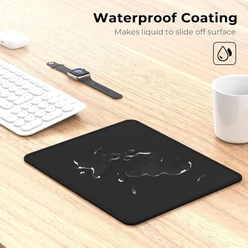 cimetech Mauspad 260 x 21 x 3 mm Gaming Mousepad mit Wasserdicht und Rutschfester Gummi für PC-Büro, Arbeit, Gaming, Studium, Laptop, Computer, Zuhause-Schwarz Bild 4