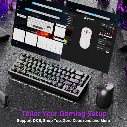 ATTACK SHARK X68 HE Kabelgebundene Magnetische Tastatur mit X3 Kabelloser Gaming-Maus-Kombination, 8KHz Rapid Trigger Tastatur, 0,01 mm RT-Präzision, 49g Maus, PAW3395, 26000 DPI – Schwarze Konturen Bild 4