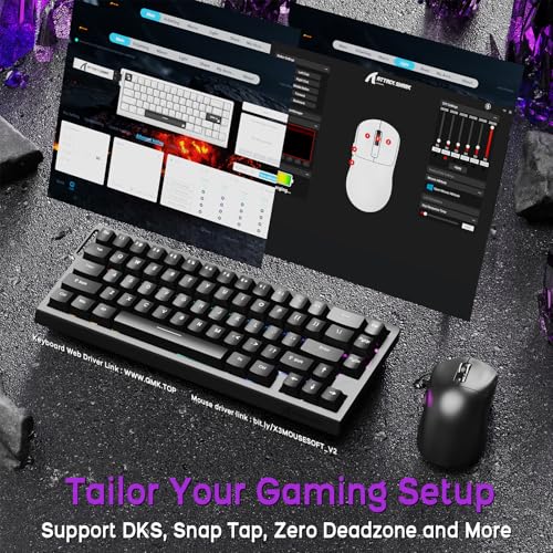 ATTACK SHARK X68 HE Kabelgebundene Magnetische Tastatur mit X3 Kabelloser Gaming-Maus-Kombination, 8KHz Rapid Trigger Tastatur, 0,01 mm RT-Präzision, 49g Superlight Maus, PAW3395, 26000 DPI – Schwarz Bild 4