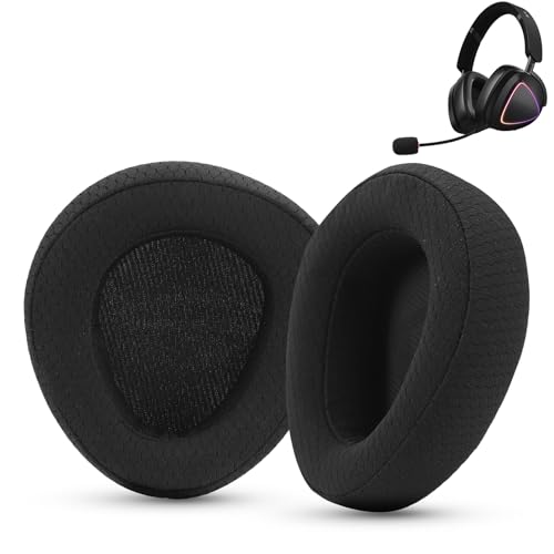 Ersatz-Ohrpolster, kompatibel mit ASUS ROG Delta II Headset, atmungsaktive Netz-Ohrpolster mit Memory-Schaum (Netzgewebe, schwarz) Bild 1