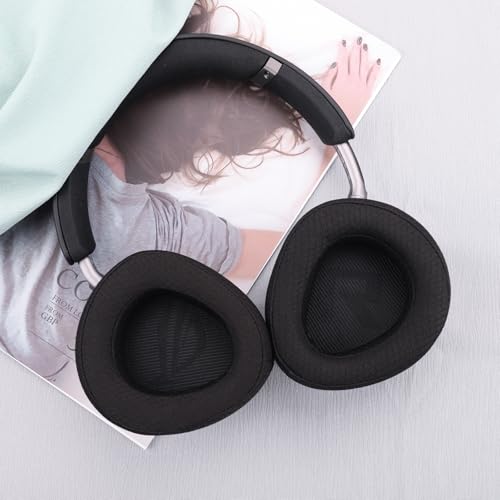 Ersatz-Ohrpolster, kompatibel mit ASUS ROG Delta II Headset, atmungsaktive Netz-Ohrpolster mit Memory-Schaum (Netzgewebe, schwarz) Bild 7